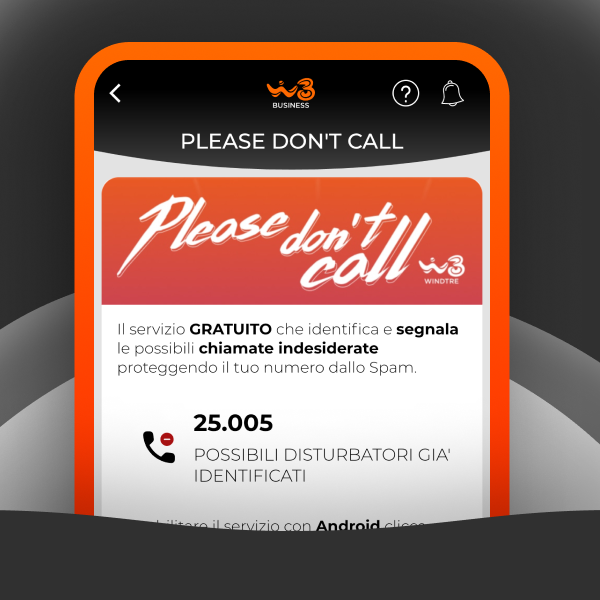 schermata sul cellulare del servizio please dont call